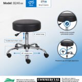 Boss Black Antimicrobial Vinyl Medical Stool