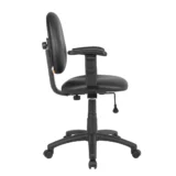 Boss Diamond Task Chair In Black Antimicrobial Vinyl W/ Adjustable Arms