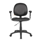 Boss Diamond Task Chair In Black Antimicrobial Vinyl W/ Adjustable Arms