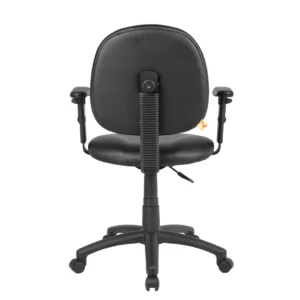 Boss Diamond Task Chair In Black Antimicrobial Vinyl W/ Adjustable Arms