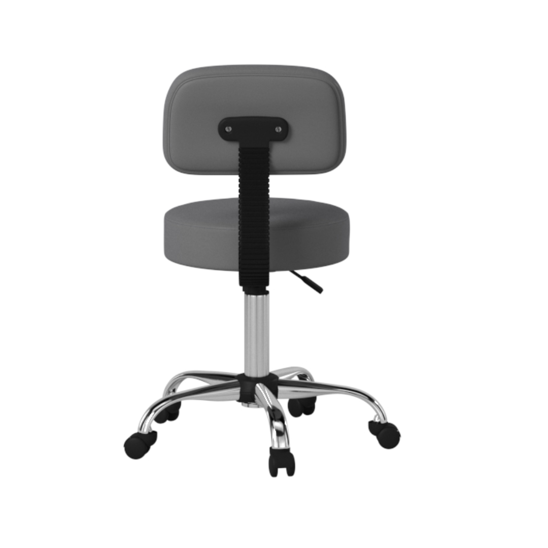 Boss Grey Antimicrobial Medical Stool W/ Back Cushion