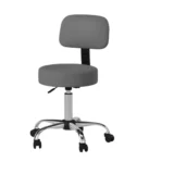 Boss Grey Antimicrobial Medical Stool W/ Back Cushion