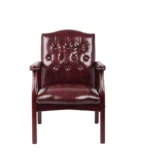 Boss Traditional Oxblood Vinyl guest, accent or dining chair W/ Mahogany Finish