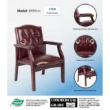 Boss Traditional Oxblood Vinyl guest, accent or dining chair W/ Mahogany Finish